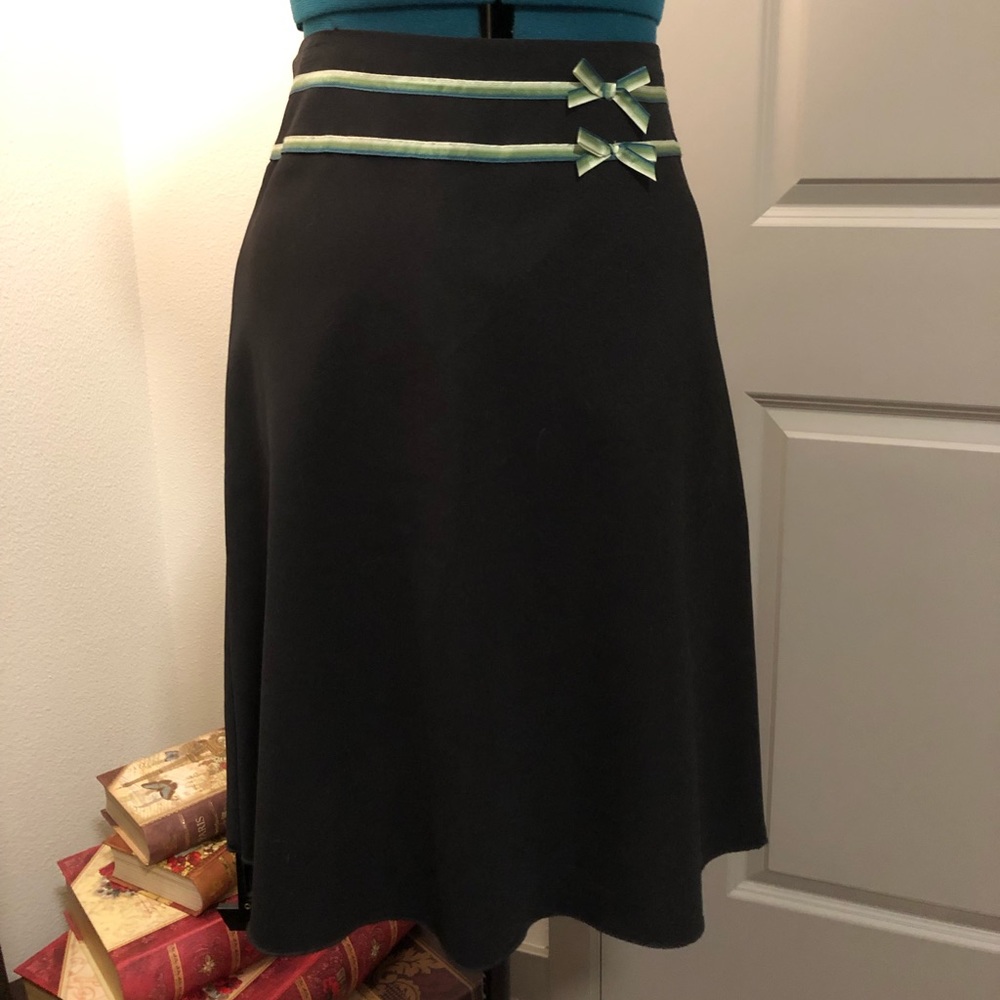 Speechless Black skirt with green ribbon detail